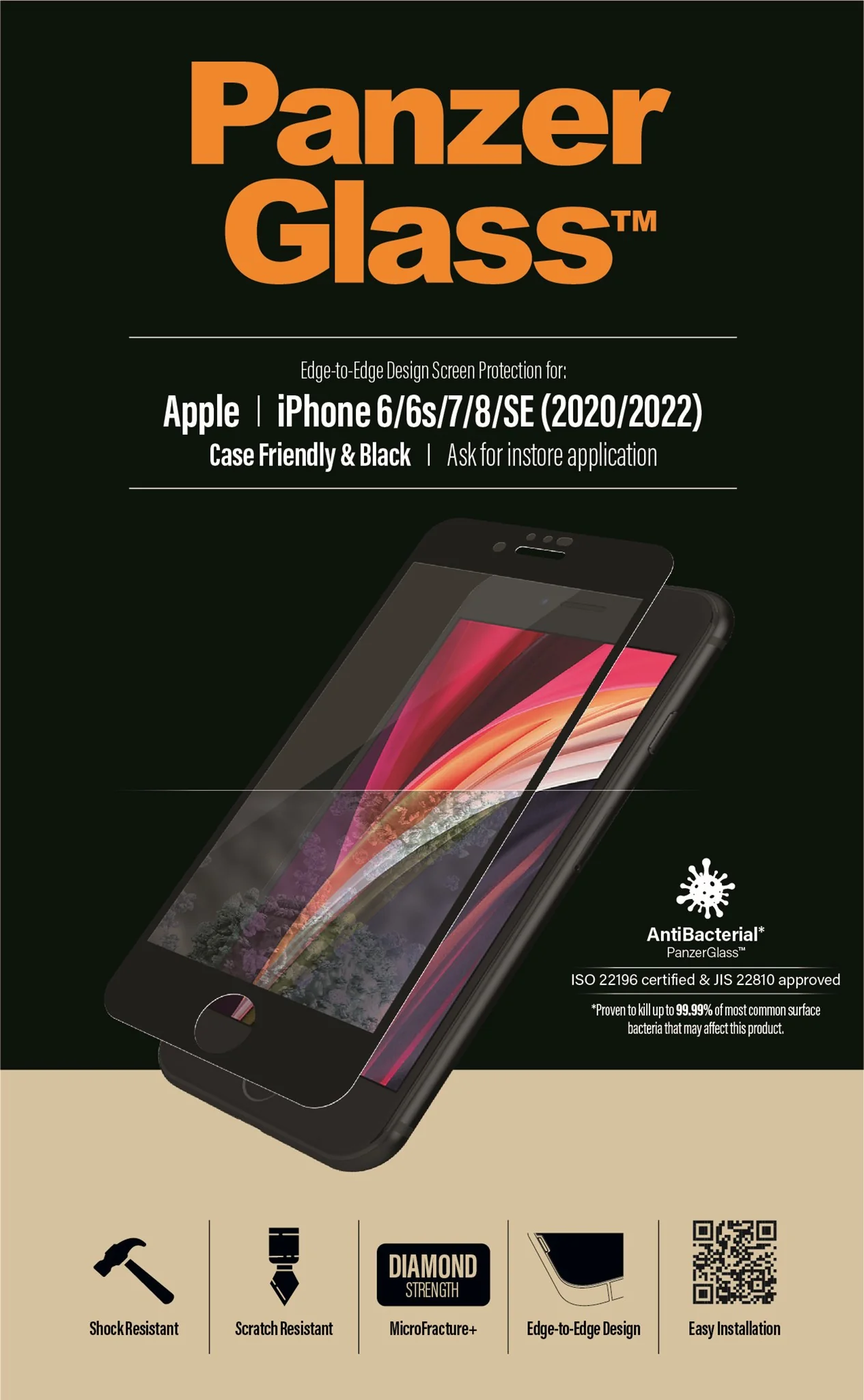 PanzerGlass® Skærmbeskyttelse iPhone 8 | 7 | 6s | 6 | SE (2020/2022) | Edge-to-Edge - Image 9