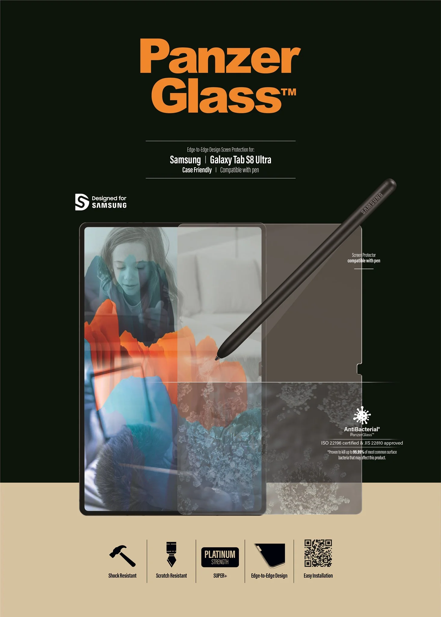 PanzerGlass® Skærmbeskyttelse Samsung Galaxy Tab S8 Ultra | S9 Ultra | Ultra-Wide Fit - Image 17