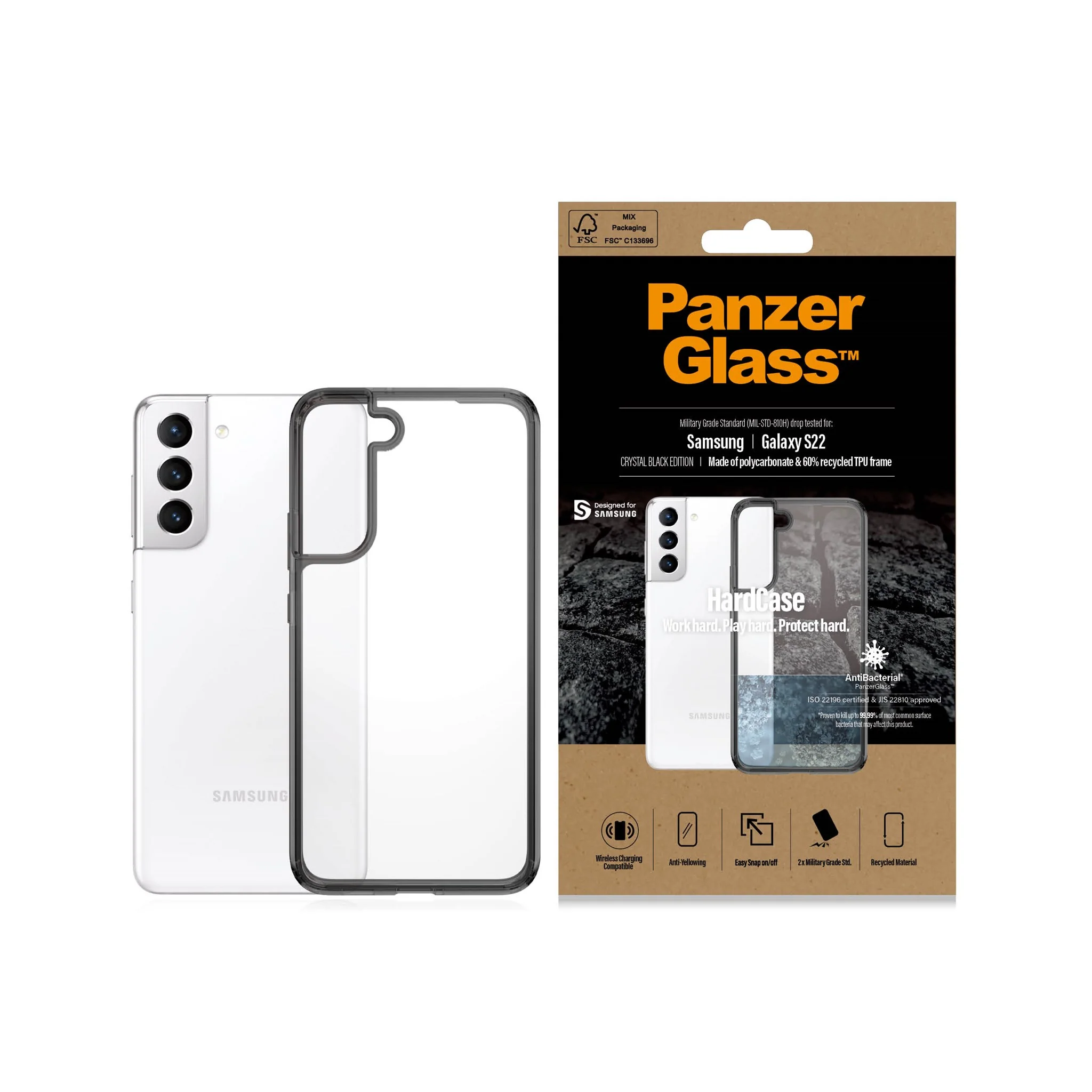 PanzerGlass® HardCase Samsung Galaxy S22 5G - Smokey Sort - Image 3