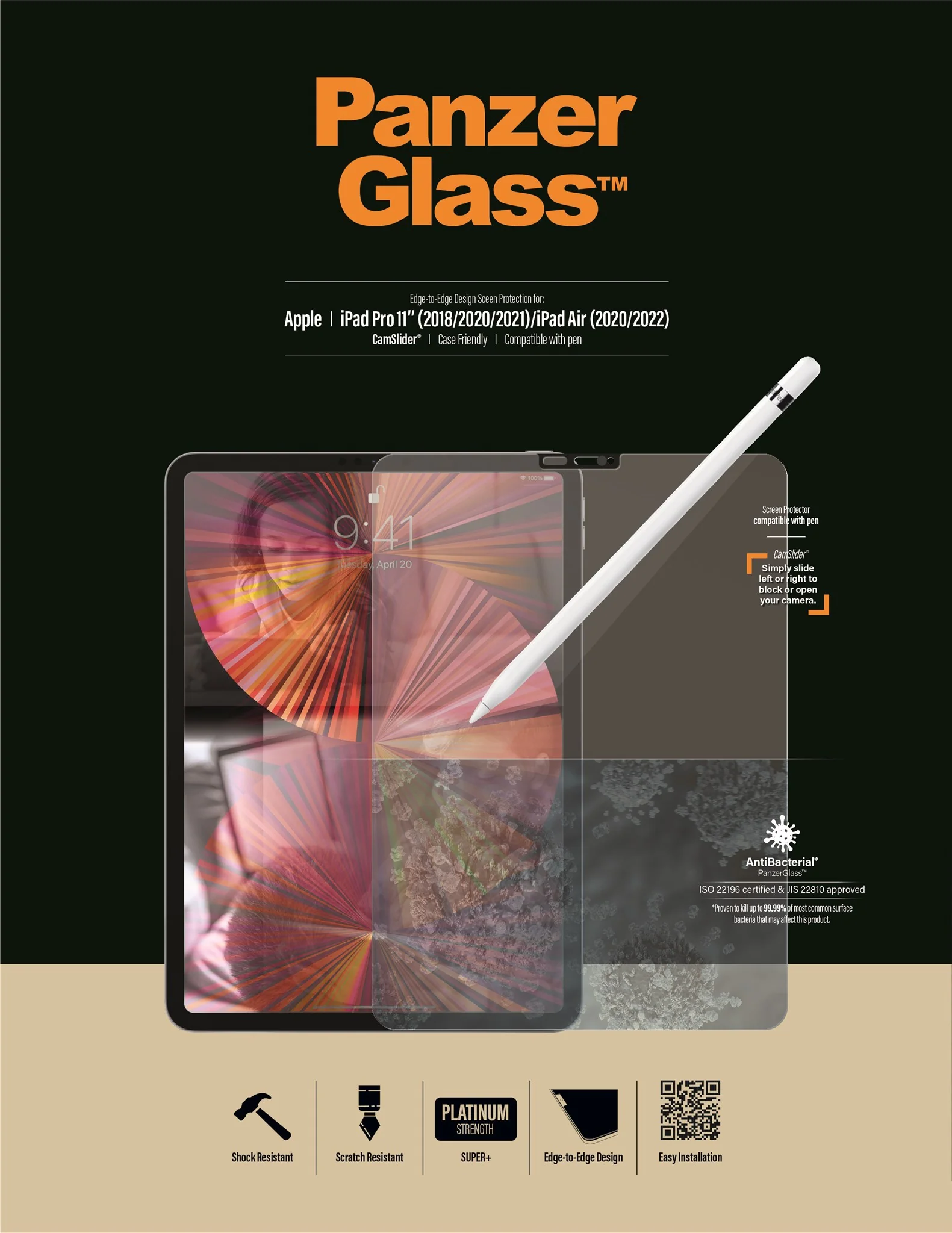 PanzerGlass® Skærmbeskyttelse iPad Pro 11″ (2018, 2020-2022, 2024) | Air 10.9'' (2020, 2022) - Image 9